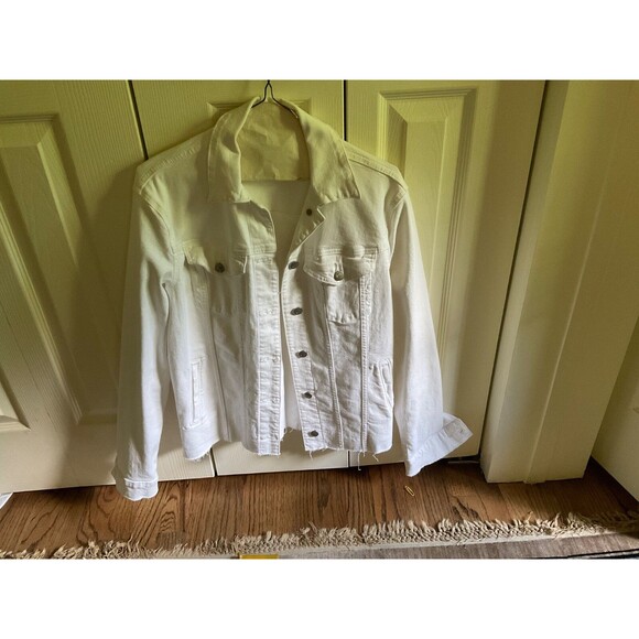 NWT Joes Jeans White Jean Jacket Raw Hem  Jean Size S - Picture 1 of 8